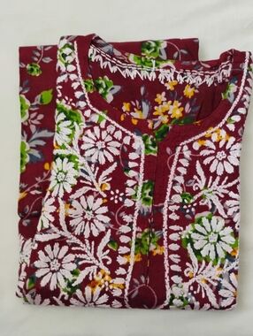 Chikankari cotton  mulmul kurta